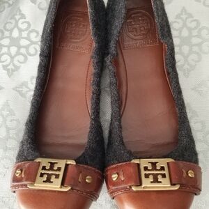 Tory Burch Women's Leather and Wool Flats